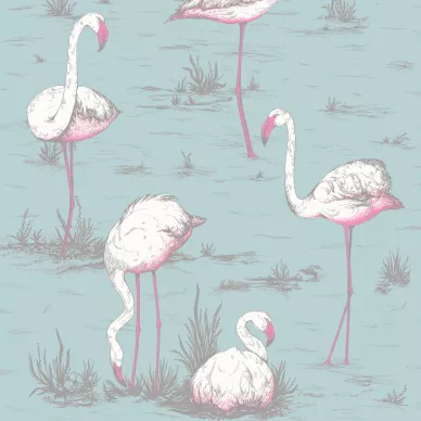 Flamingos sininen lintutapetti Cole et Sonilta image