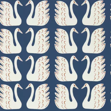 Swim Swam Swan sinivalkoinen lintutapetti Scionilta 112797 image