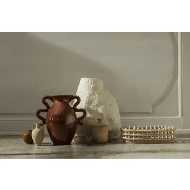 fermLIVING AW21 VersoTableVaseTerracotta AryMiniVases CeramicBasketOval image image