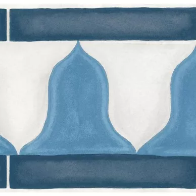 Zellige Border sinivalkoinen tapettiboordi Cole et Sonilta 113 12036 kuva