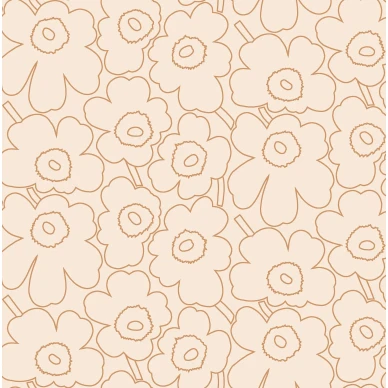 Marimekko Piirto Unikko 25915 Beige kulta kukkatapetti kuva